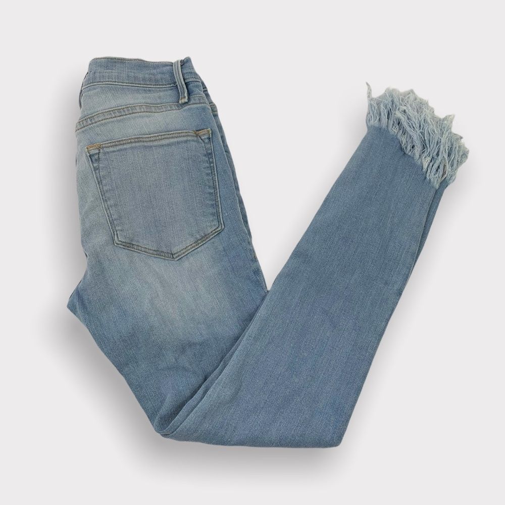Frame Le High Skinny Shredded Hem Skinny Jeans